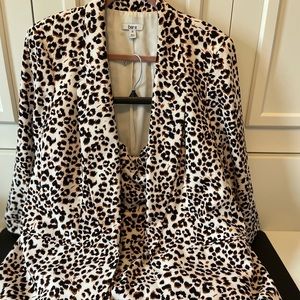 BAR III White Leopard Print Suit
